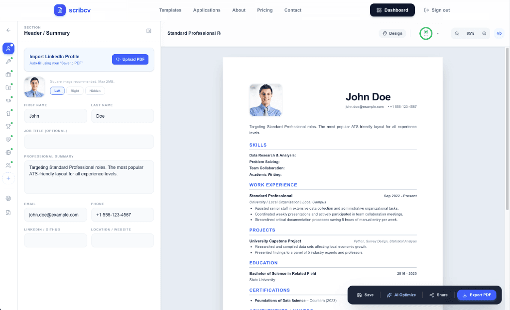 scribcv AI Resume Builder